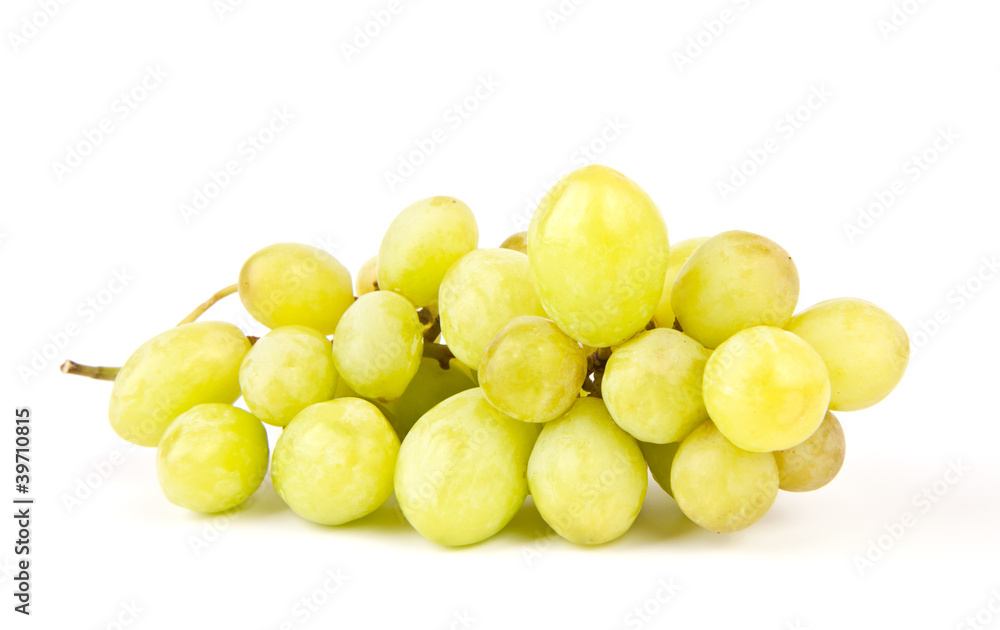 Green grapes on white background. Green grapes on white background.