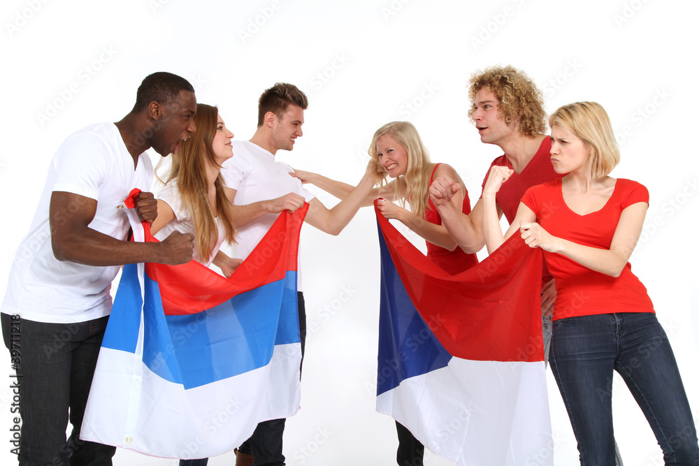 Obraz premium Gruppe von Fußballfans