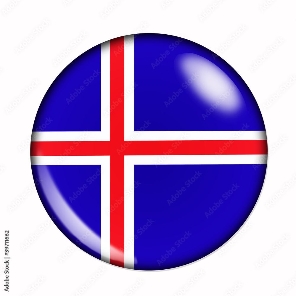 Button flag of Iceland Button flag of Iceland