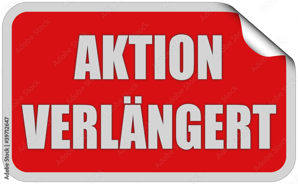 Sticker rot eckig curl oben AKTION VERLÄNGERT Sticker rot eckig curl oben AKTION VERLÄNGERT