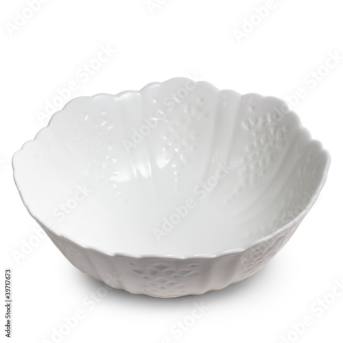 deep white bowl empty cup isolated