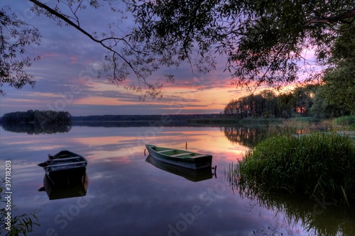 sunset and boat