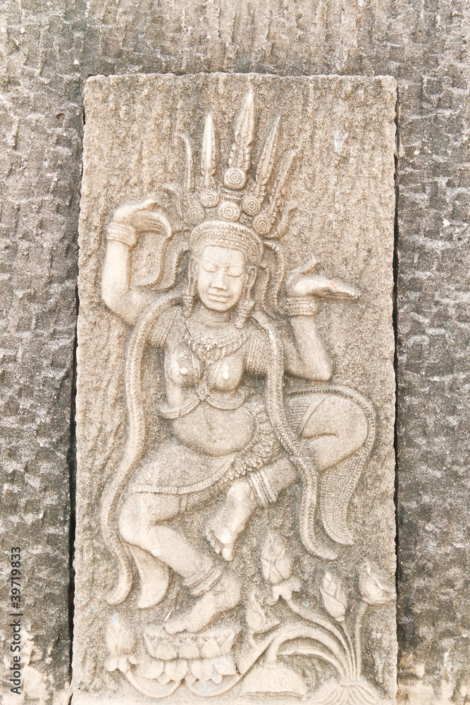Sandstone carvings in Thai temple
