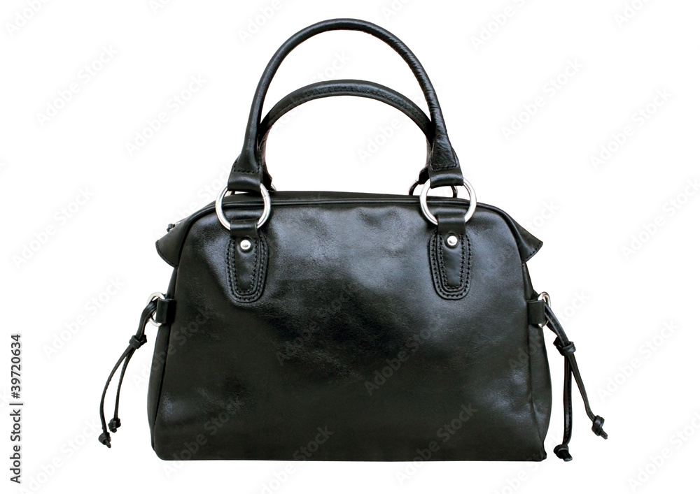 Sac à main noir en cuir