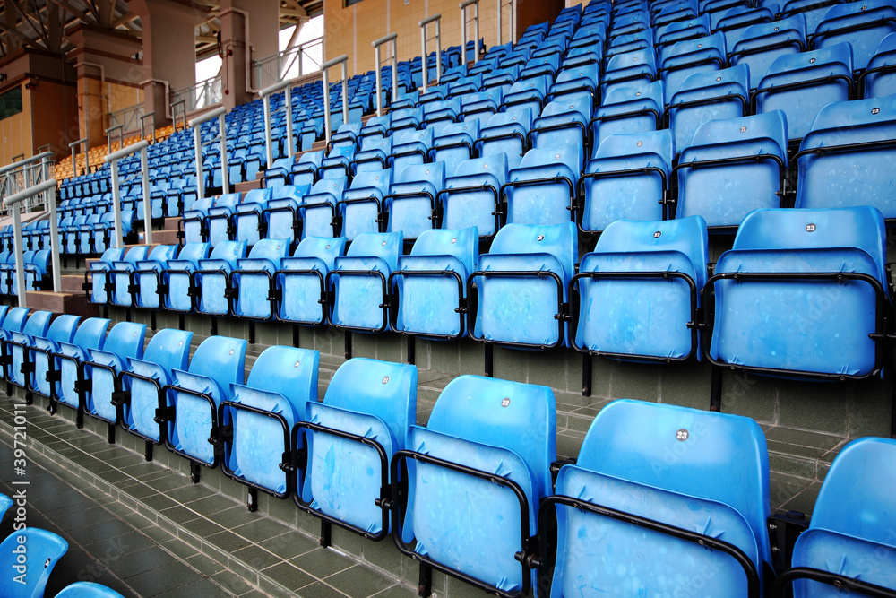 Fototapeta premium Blue Seats On Stadium