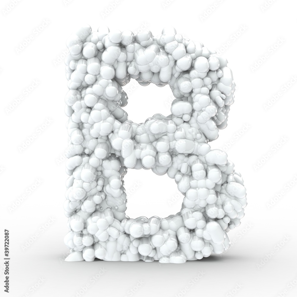 Texteffekt Moleküle weiss Buchstabe B Texteffekt Moleküle weiss Buchstabe B