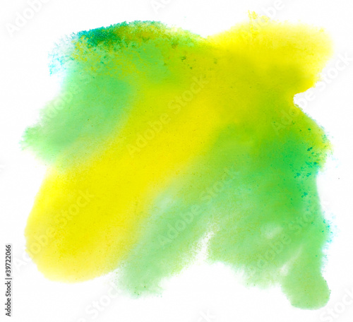 color spot green yellow macro blotch texture isolated white back photo