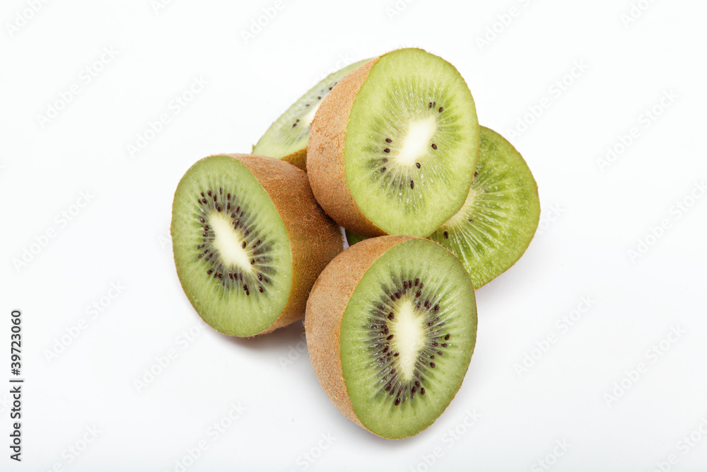 green kiwi isolated on a white background green kiwi isolated on a white background