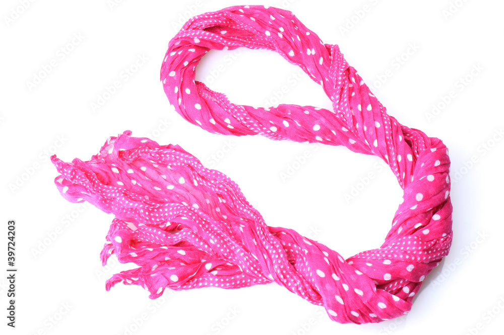 bright pink female scarf isolated on white bright pink female scarf isolated on white