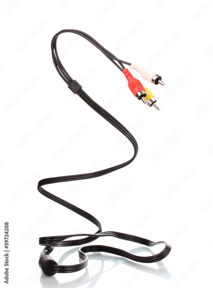 Audio and video cable isolated on white Audio and video cable isolated on white