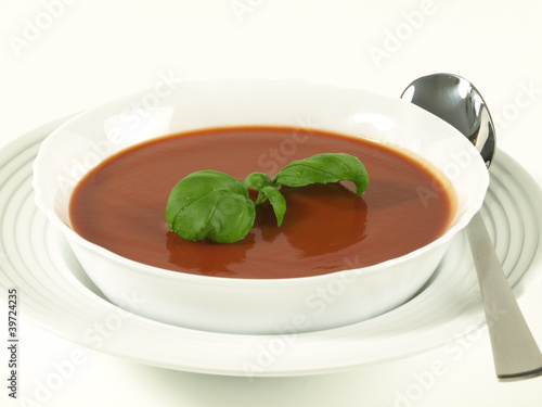 Delicious tomato soup, isolated