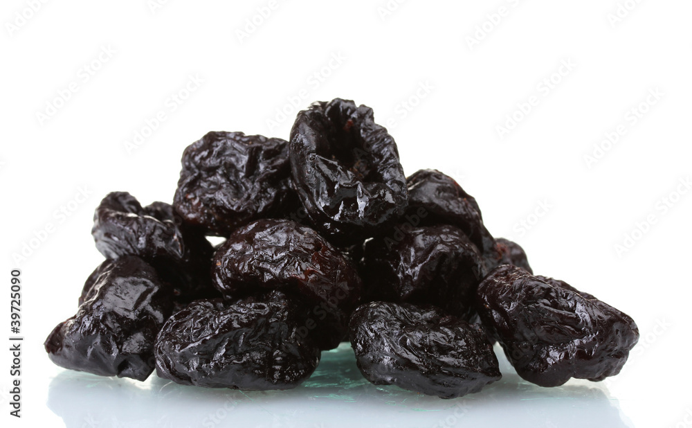 yummy dried plums isolated on white yummy dried plums isolated on white
