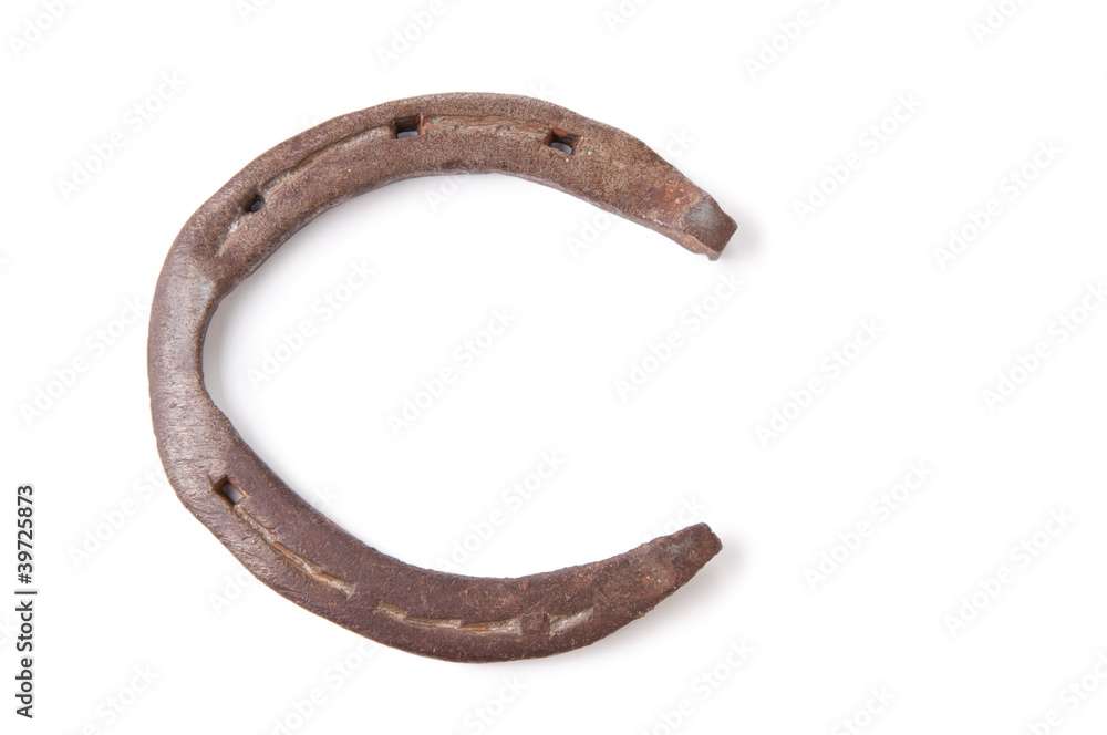 Lucky horseshoe isolated on white, copyspace Lucky horseshoe isolated on white, copyspace