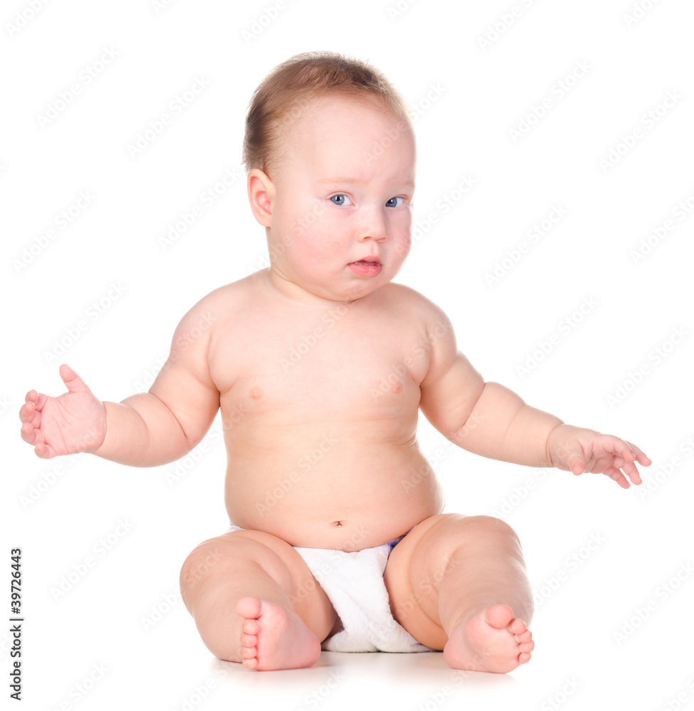 little baby is thoughtfully looking at camera little baby is thoughtfully looking at camera