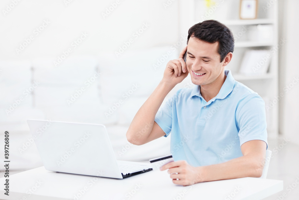 Man with credit card Man with credit card