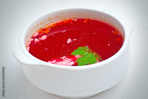 soup with cabbage and red beet