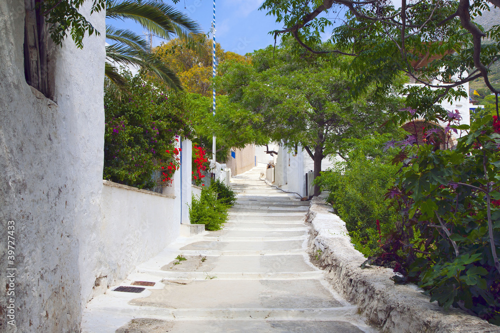 Obraz premium grèce, cyclades, amorgos : langada, ruelle