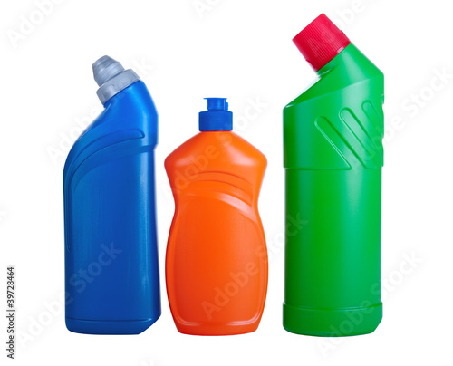 Assorted household cleaning products