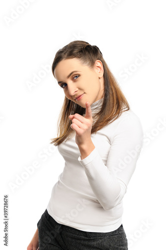 Woman shaking finger