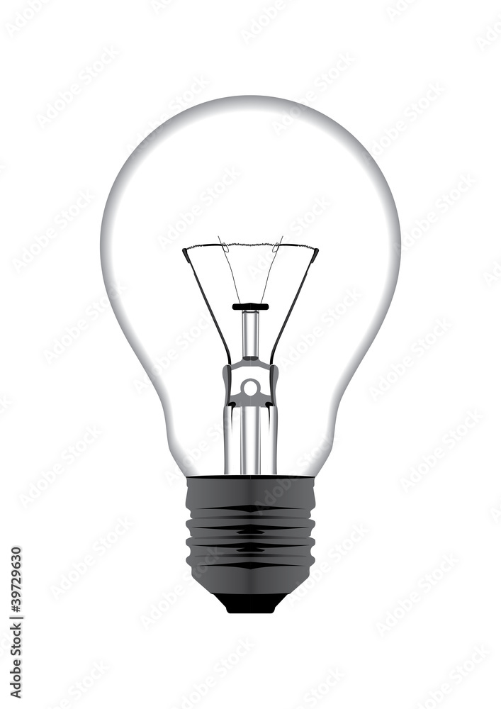 realistic vector illustration of a light bulb isolated on white realistic vector illustration of a light bulb isolated on white