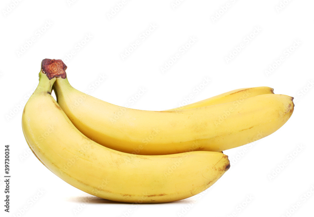 Bunch of bananas isolated on white