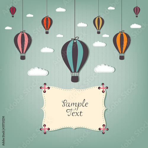 cartoon design with hot air balloons