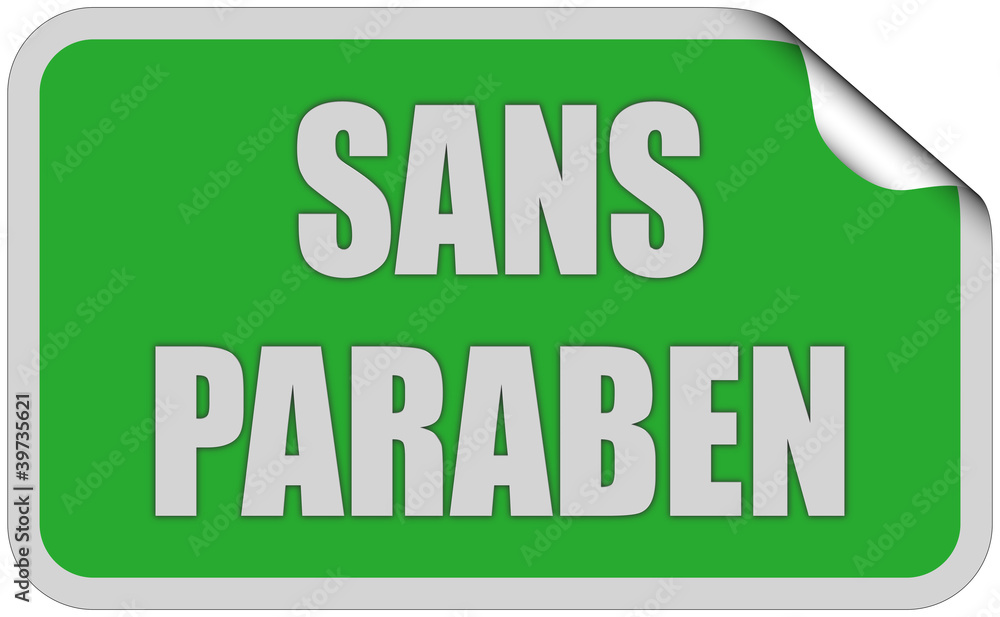 Sticker grün eckig curl oben SANS PARABEN Sticker grün eckig curl oben SANS PARABEN