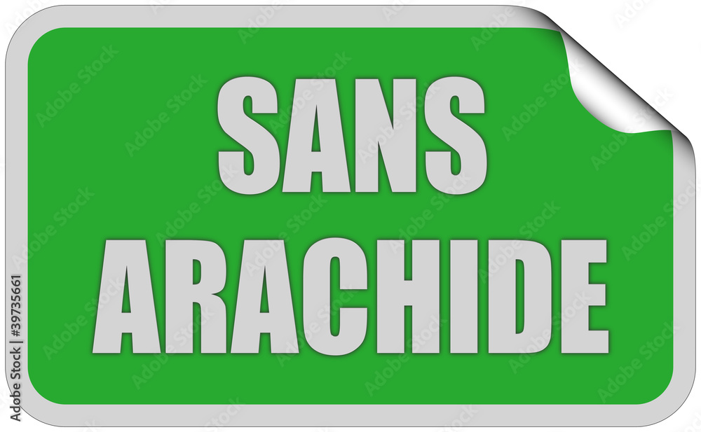 Sticker grün eckig curl oben SANS ARACHIDE Sticker grün eckig curl oben SANS ARACHIDE