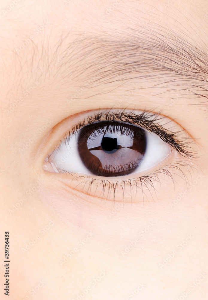 Naklejka premium Child macro closeup eye