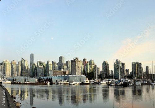Vancouver skyline at dusk