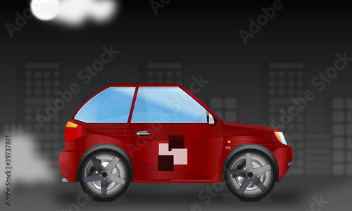 Автомобиль в векторе
