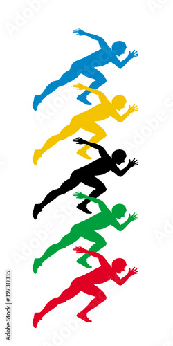 Sprinters start pose. vector file