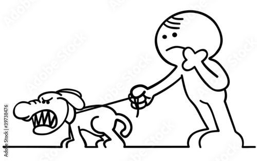 figur mit bissigem hund
