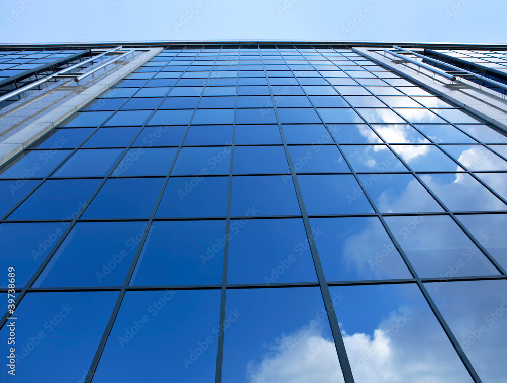 A clouds reflection in glass wall A clouds reflection in glass wall