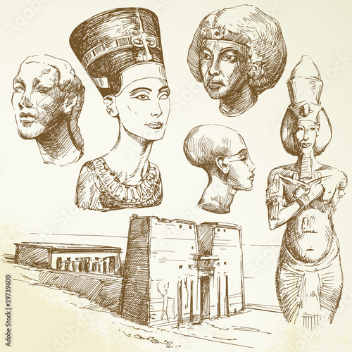 ancient egypt - hand drawn collection