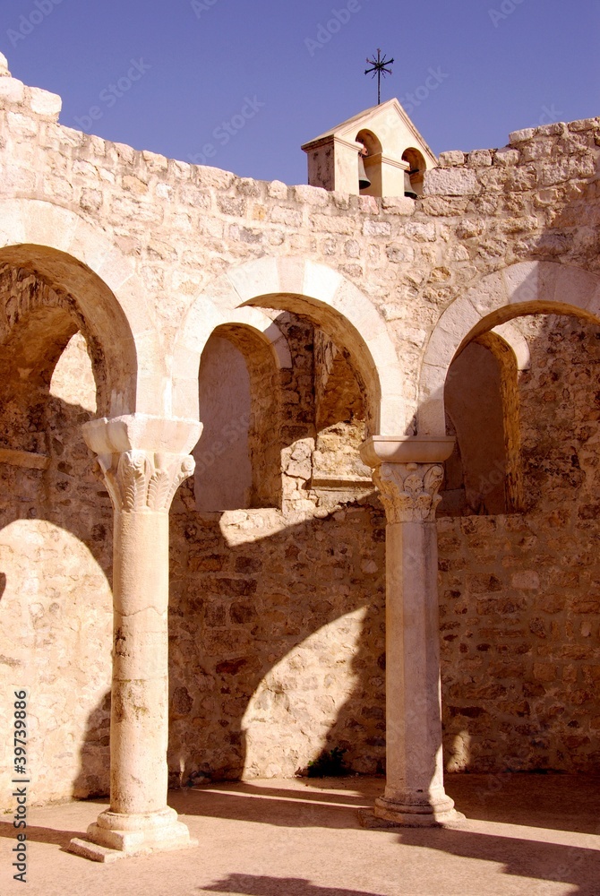 The remains of the st John monastery in Rab in Croatia