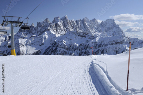laresei ski-run at falcade, dolomites