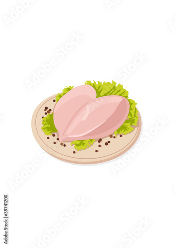 Vector fresh raw chicken breasts