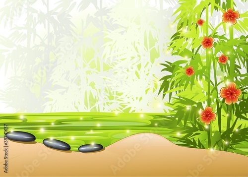 Zen-spa-Cura del Corpo-Body Care-Green Health-Vector-2