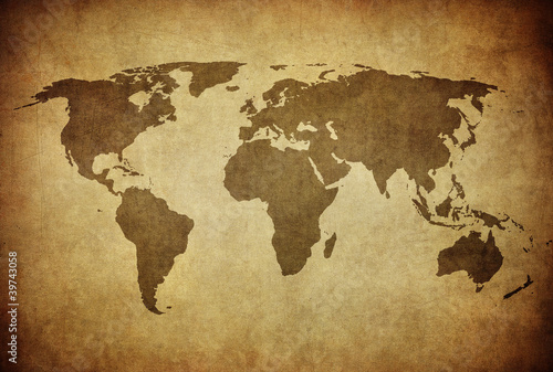 Obraz na płótnie Archiwalne mapy świata
