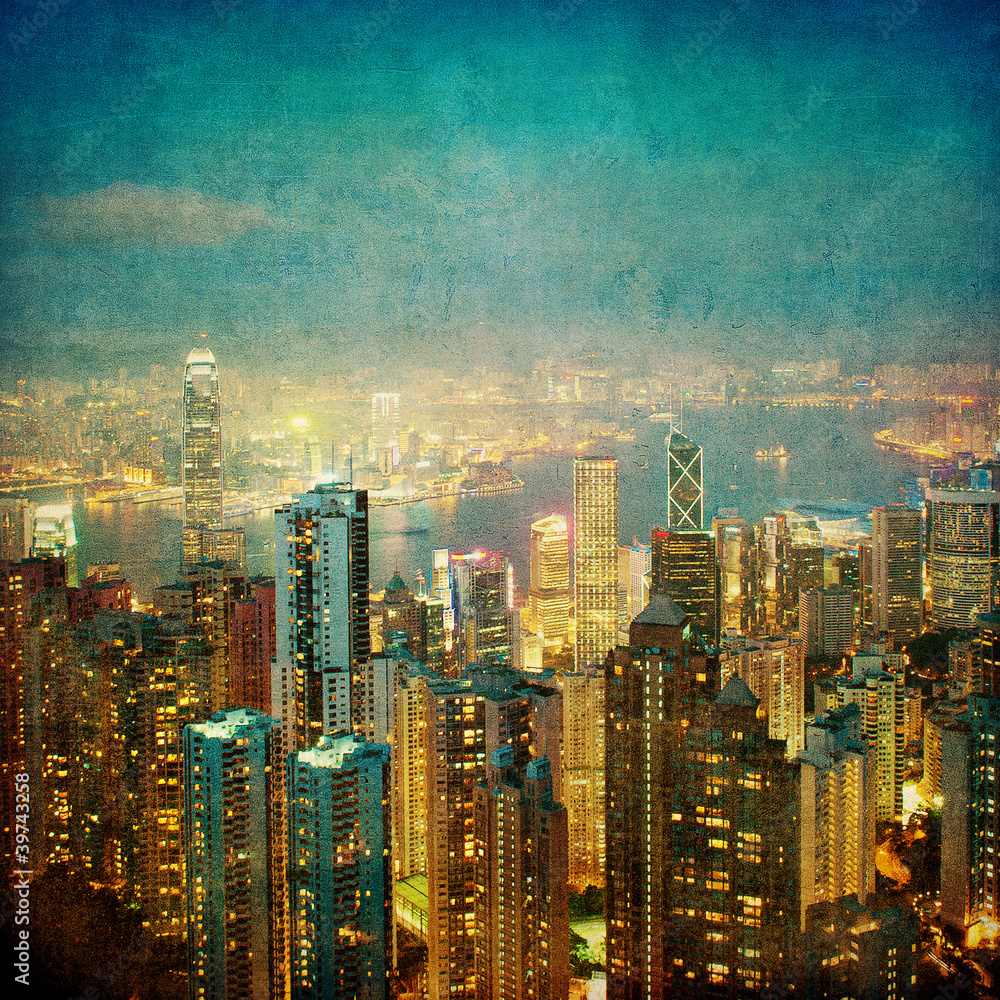 Fototapeta premium vintage obraz z hongkongu