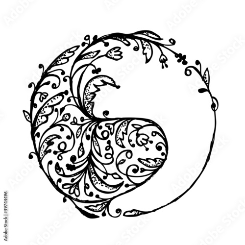 Yin yang sign, sketch for your design