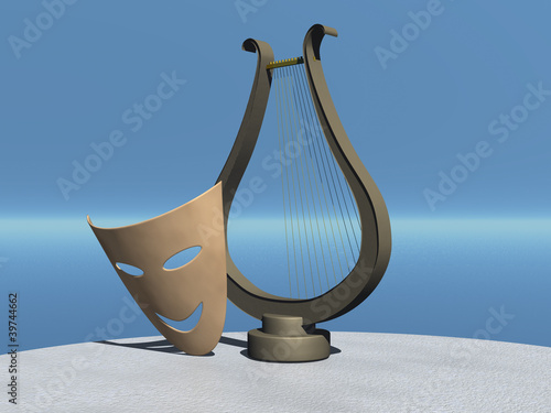 Mask and lyre photo