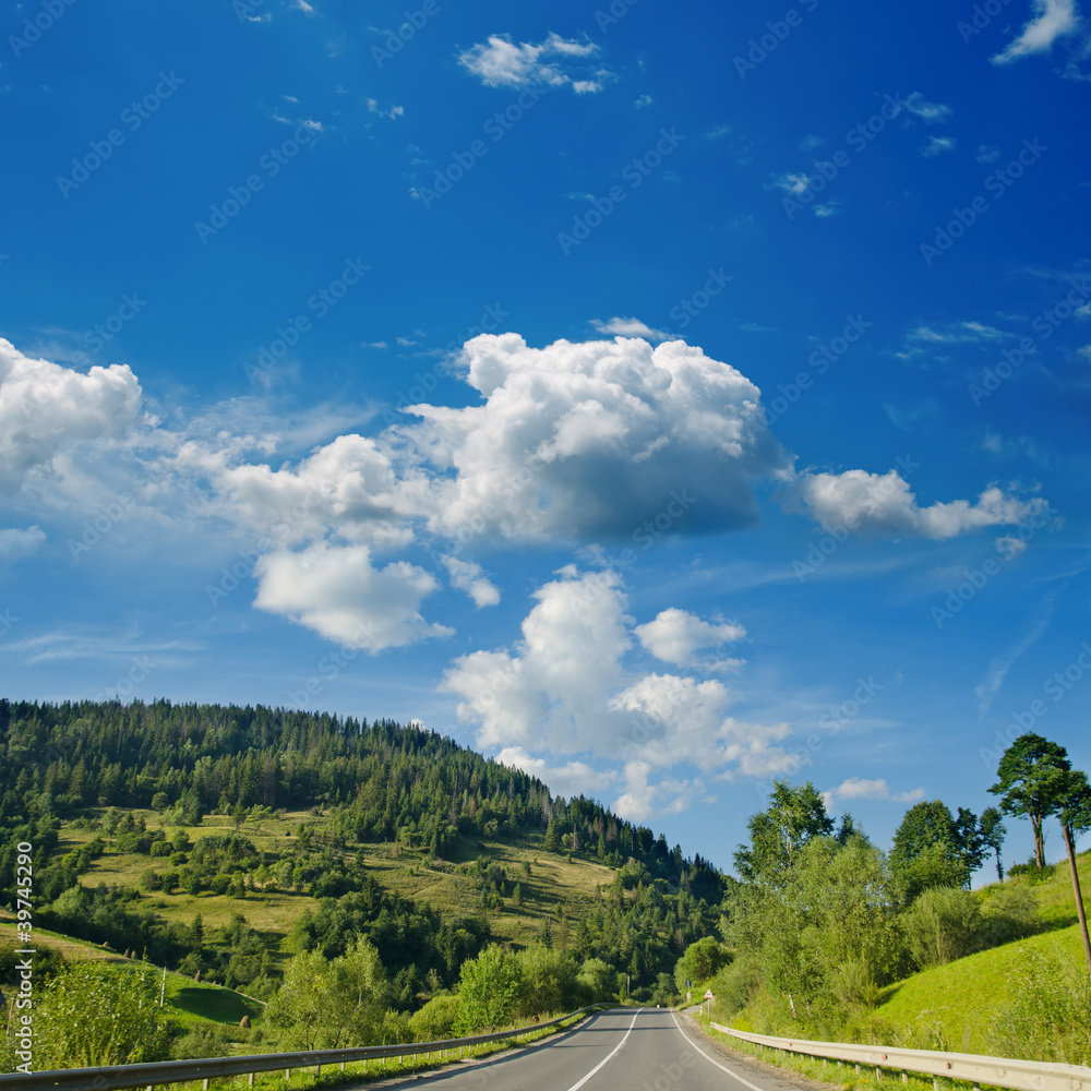 road in mountain. Ukrainian Carpathians