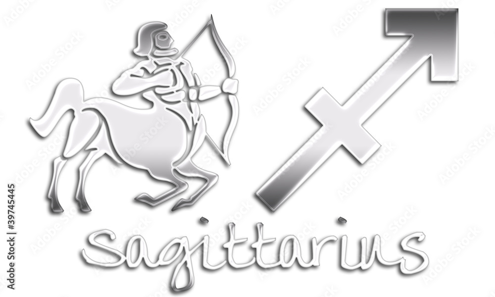 Fototapeta premium Sagittarius Chrome Zodiac Signs