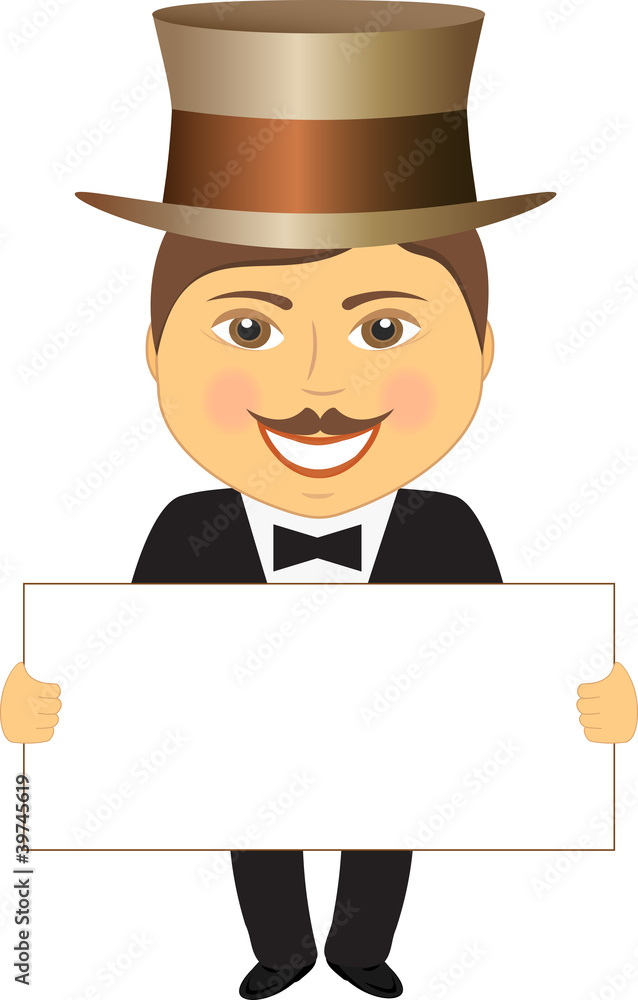 cheerful gentleman in hat with space for text