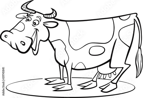 Cartoon cow coloring page