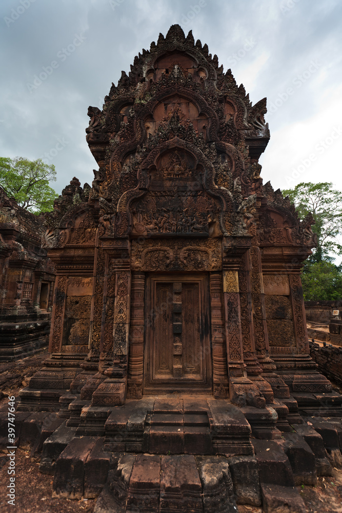 Ornately carved temple at Angkor Wat Ornately carved temple at Angkor Wat
