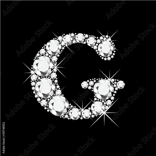 G letter with diamonds bling bling