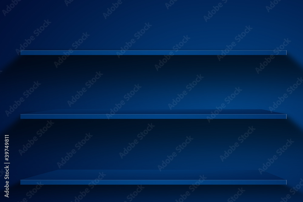 Obraz premium 3d Empty shelf for exhibit.